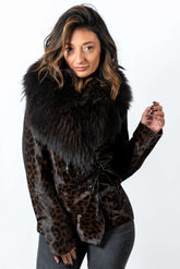 Women's exclusive coat Pony Leopard Short